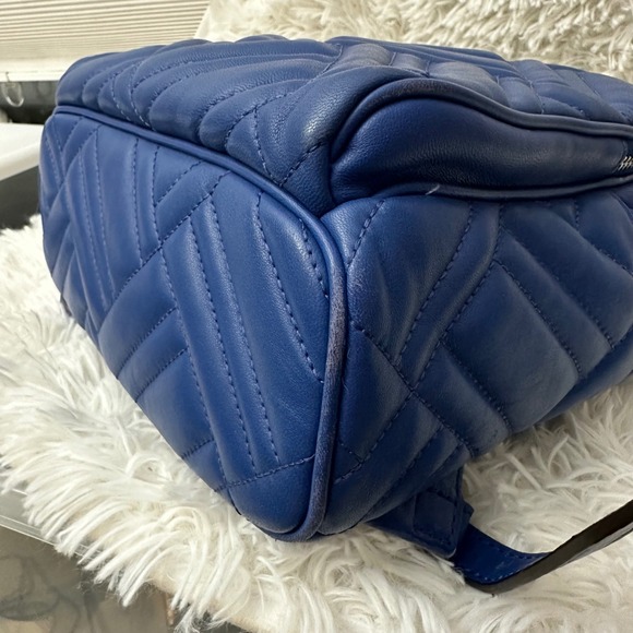 Michael Kors Abbey‎ Quilted Leather Zip Backpack Cobalt Blue Medium - Picture 6 of 10